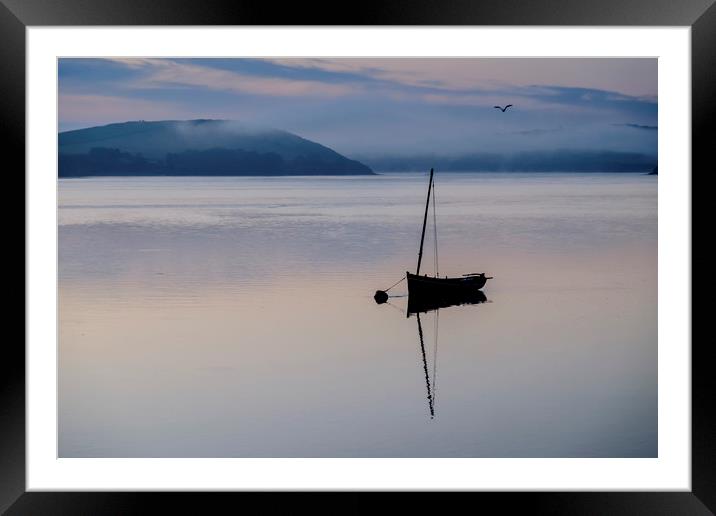 Peaceful sunrise on the river Camel Framed Mounted Print by Lindsay Philp