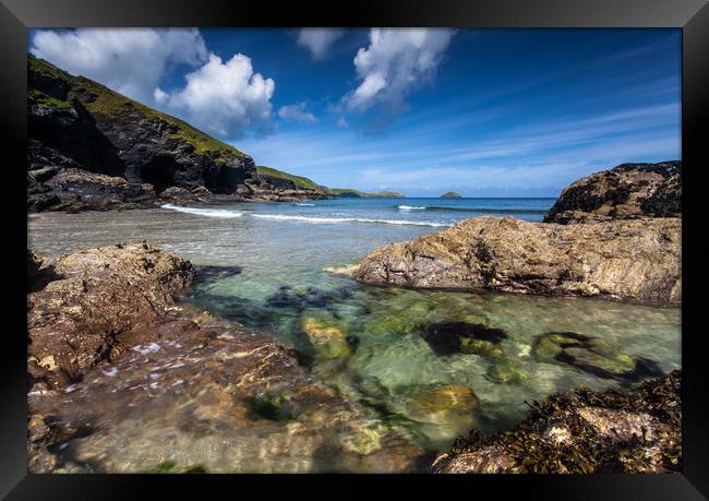 Clear waters in Cornwall Framed Print by Lindsay Philp