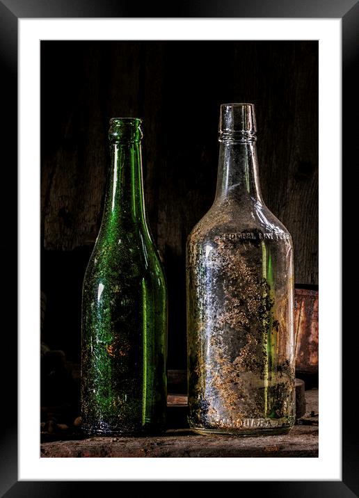 Old Bottles Framed Mounted Print by Fred Denner