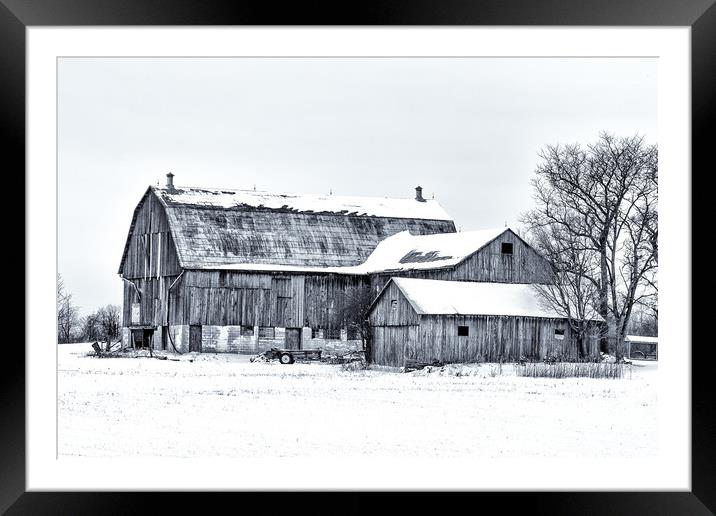 Closed for the Season - Black and White Framed Mounted Print by JOHN RONSON