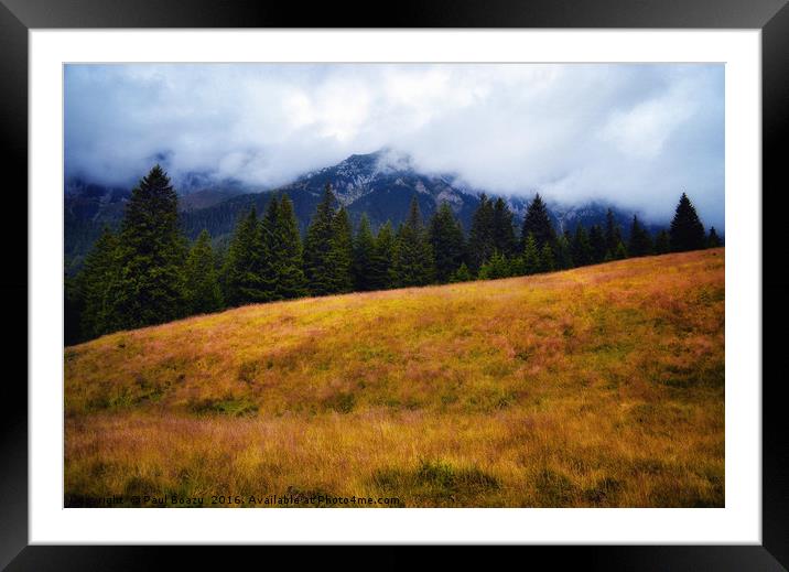 storm clouds over carpathians mountains Framed Mounted Print by Paul Boazu