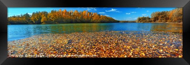 blue lake on autumn Framed Print by Paul Boazu