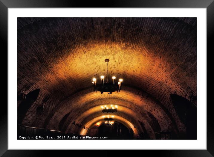 wine cellar ceiling  Framed Mounted Print by Paul Boazu