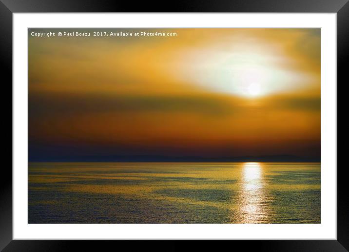 greek sunset Framed Mounted Print by Paul Boazu