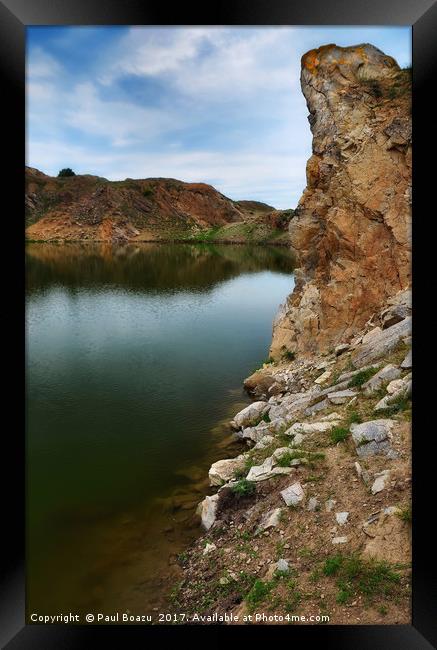 intersection of stone and water Framed Print by Paul Boazu