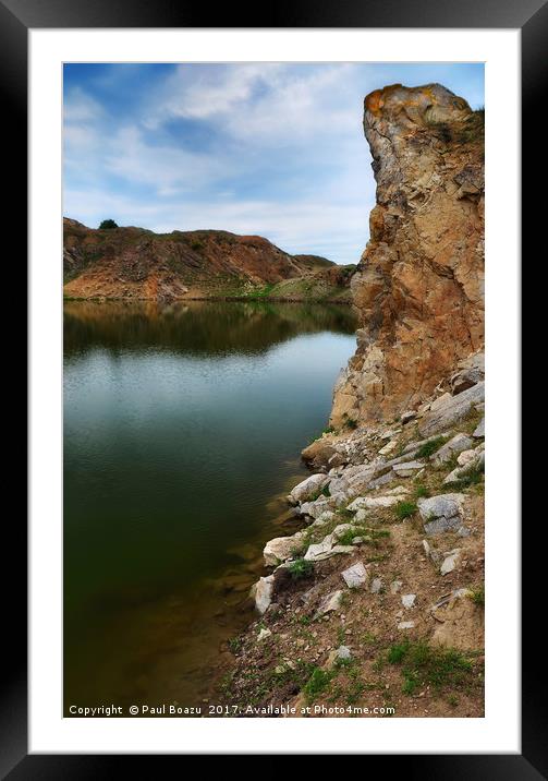 intersection of stone and water Framed Mounted Print by Paul Boazu