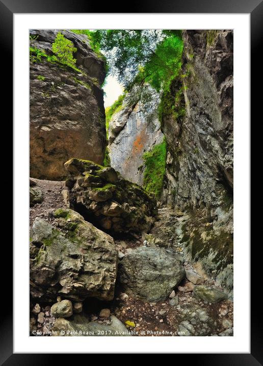 Rugged mountain pass Framed Mounted Print by Paul Boazu