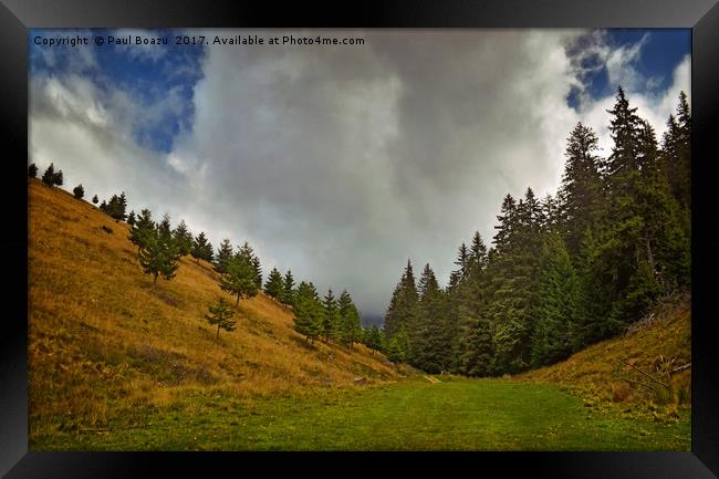 big cloud and the valley Framed Print by Paul Boazu