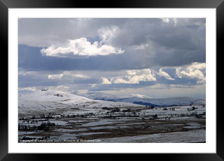 Snow and cloud over Uldale Common Lake District UK Framed Mounted Print by Linda Lyon