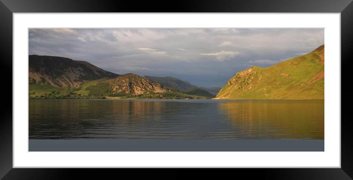Ennerdale Water and Anglers Crag Framed Mounted Print by Linda Lyon