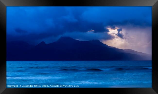 Stormy Silhouette of Rum Framed Print by Alexander Jeffrey