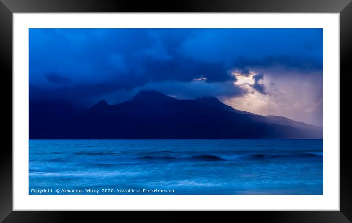 Stormy Silhouette of Rum Framed Mounted Print by Alexander Jeffrey
