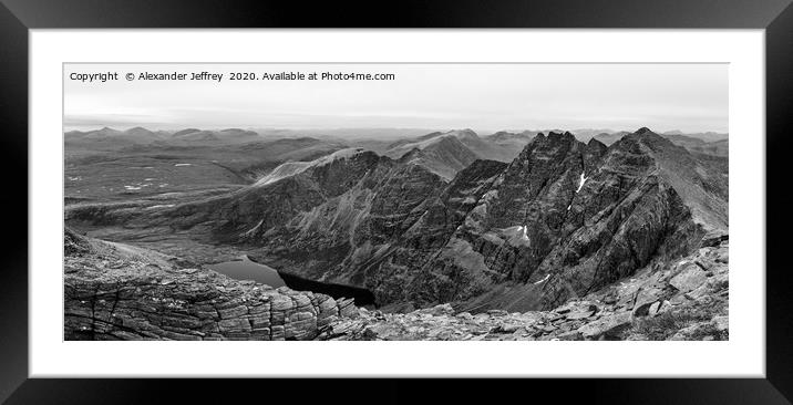 An Teallach Panoramic  Framed Mounted Print by Alexander Jeffrey