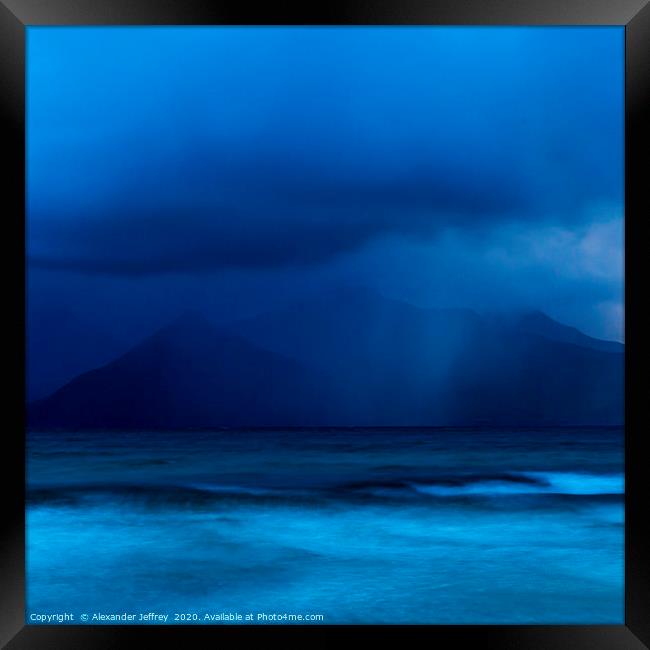 Stormy Silhouette of Rum Framed Print by Alexander Jeffrey