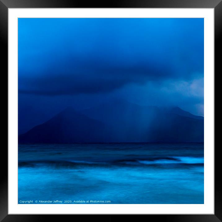 Stormy Silhouette of Rum Framed Mounted Print by Alexander Jeffrey