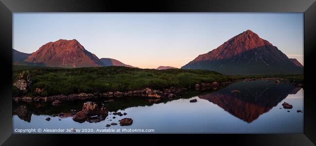 Glencoe Sunrise Panorama Framed Print by Alexander Jeffrey