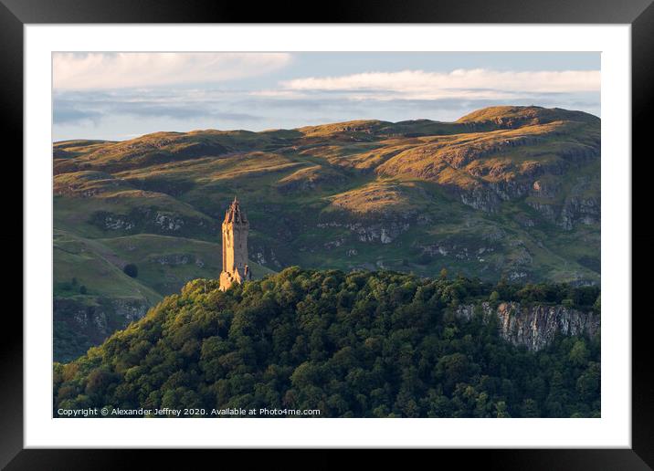 The Wallace Monument from Stirling Castle Framed Mounted Print by Alexander Jeffrey