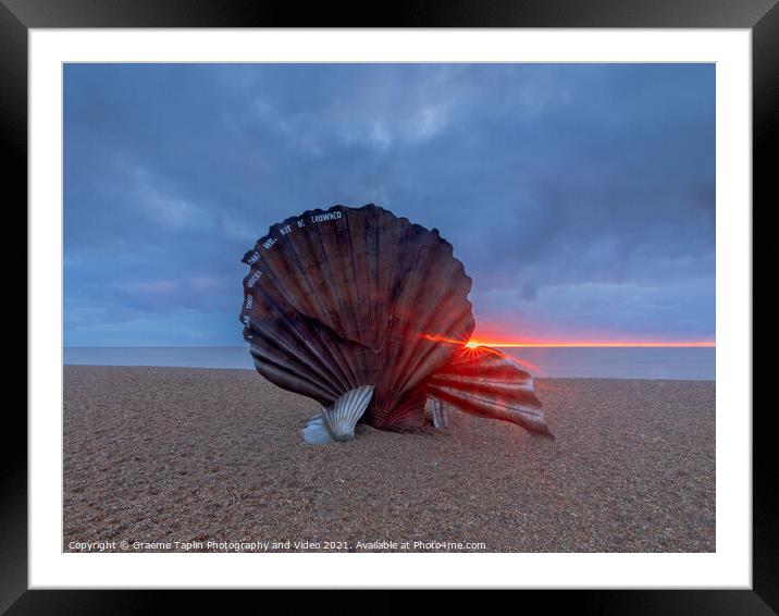 Sunrise Aldeburgh scallop sculpture Framed Mounted Print by Graeme Taplin Landscape Photography