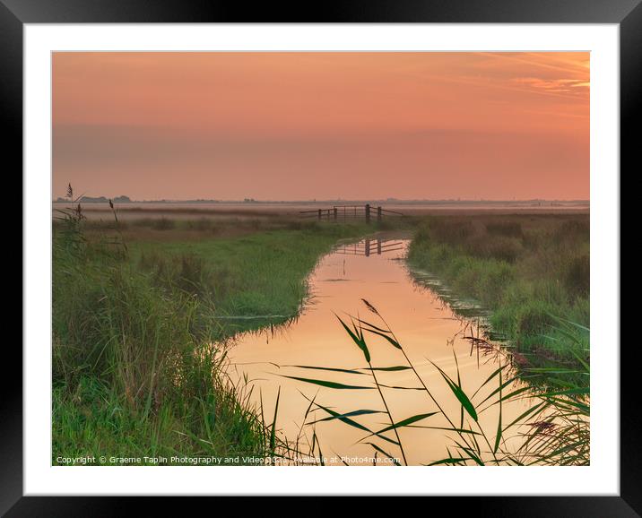Sunrise over the Halvergate marshes Framed Mounted Print by Graeme Taplin Landscape Photography
