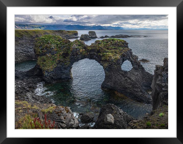 Gatklettur Stone Arch Iceland Framed Mounted Print by Graeme Taplin Landscape Photography