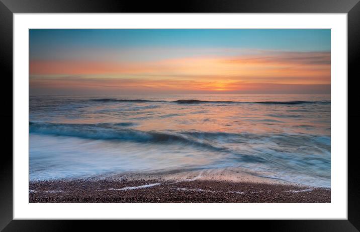 Sunrise Shingle Street Suffolk Framed Mounted Print by Graeme Taplin Landscape Photography