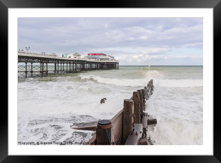 Cromer Pier Frothy Sea Framed Mounted Print by Graeme Taplin Landscape Photography