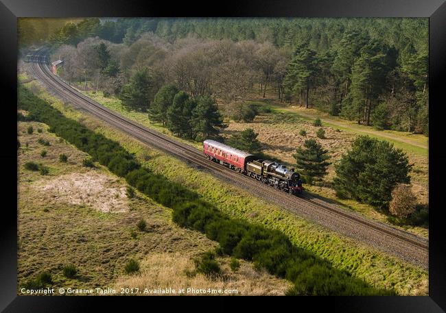 British Rail steam engine in the forest Framed Print by Graeme Taplin Landscape Photography