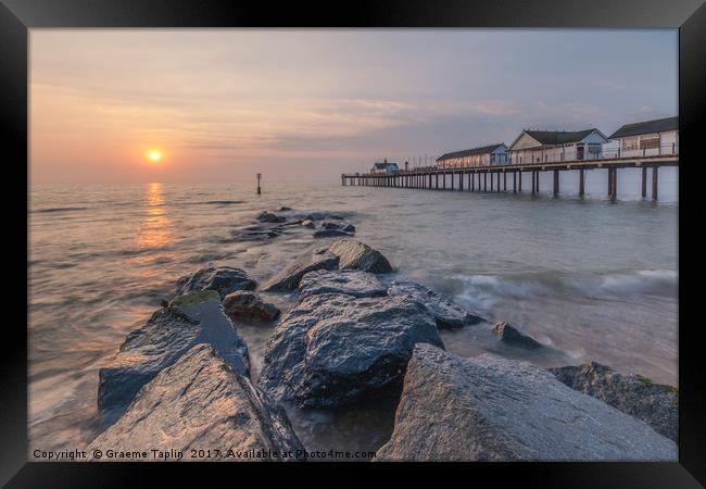 Sunrise over the sea, Southwold, Suffolk  Framed Print by Graeme Taplin Landscape Photography