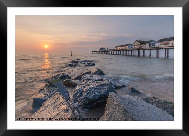Sunrise over the sea, Southwold, Suffolk  Framed Mounted Print by Graeme Taplin Landscape Photography