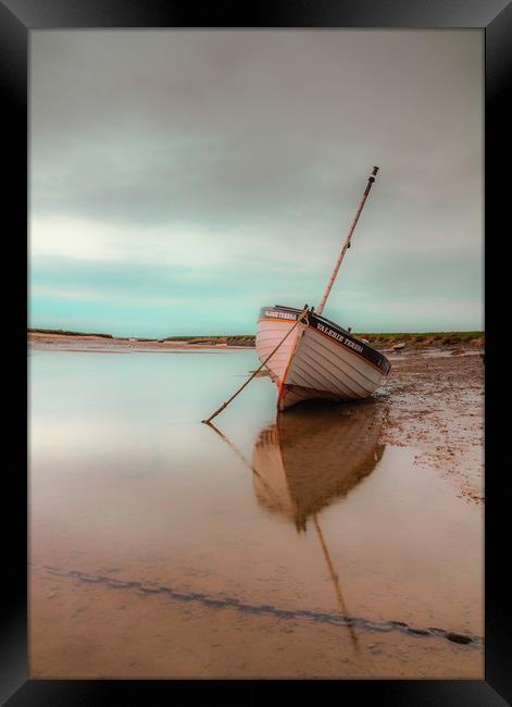 Sailing boat at low tide, Burnham Overy Staithe, n Framed Print by Graeme Taplin Landscape Photography