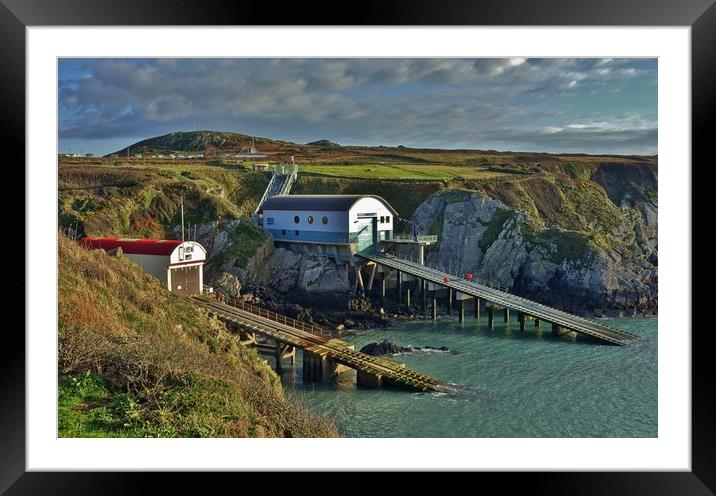          Old & New St Davids Lifeboat Stations Framed Mounted Print by John Iddles