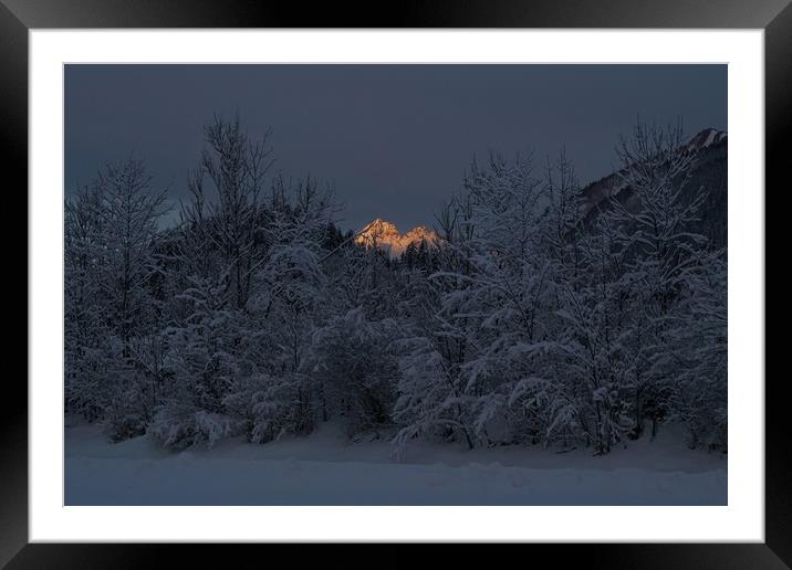 Dawn light hits Bavarian Alps Framed Mounted Print by John Iddles