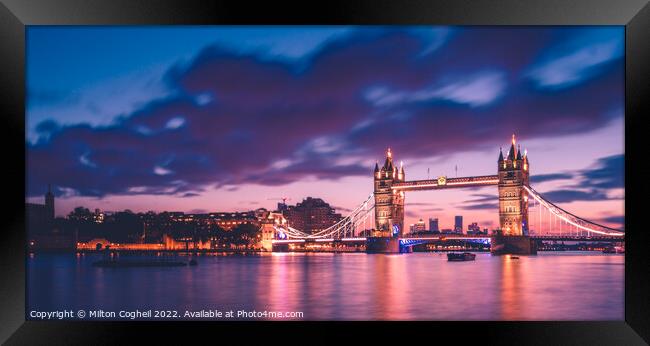Twilight at Tower Bridge Framed Print by Milton Cogheil