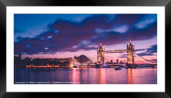 Twilight at Tower Bridge Framed Mounted Print by Milton Cogheil