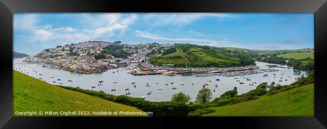 Panoramic view of Salcombe town and harbour Framed Print by Milton Cogheil