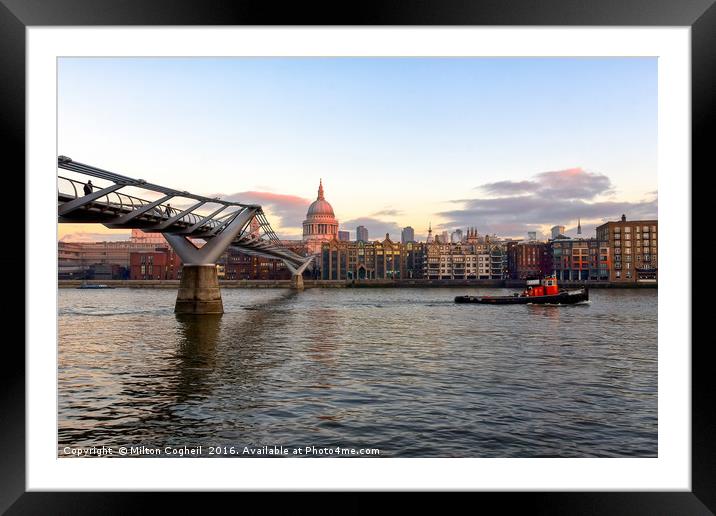 Millennium Bridge Framed Mounted Print by Milton Cogheil