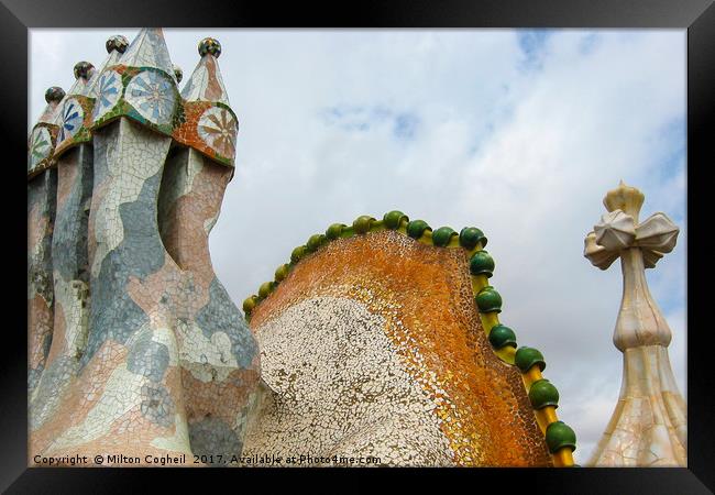 Gaudi Mosaics Framed Print by Milton Cogheil