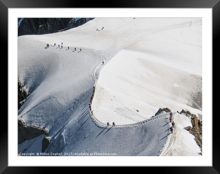 Snow Trekking Framed Mounted Print by Milton Cogheil