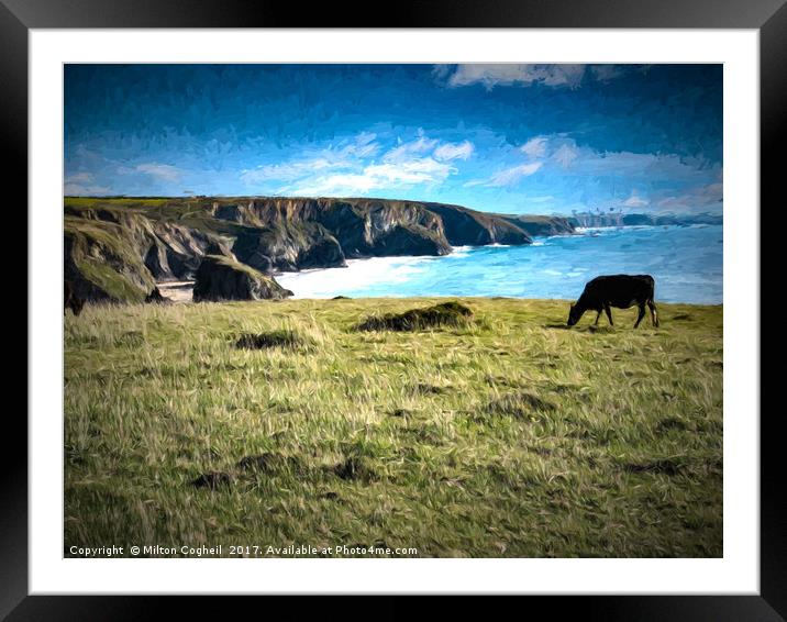 Bedruthan Coastline I Framed Mounted Print by Milton Cogheil