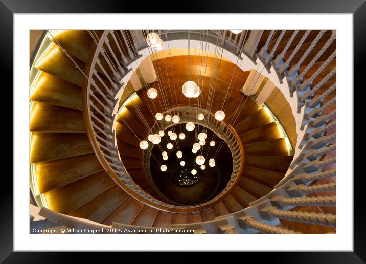 Brewer Spiral Staircase - Descent Framed Mounted Print by Milton Cogheil
