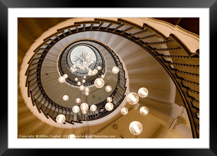 Brewer Spiral Staircase - Ascent Framed Mounted Print by Milton Cogheil