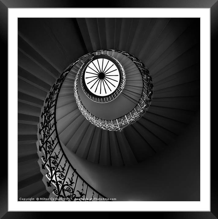 The Tulip Spiral Stairs - Dark Framed Mounted Print by Milton Cogheil