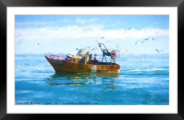 Argentine Fishing Boat Framed Mounted Print by Milton Cogheil