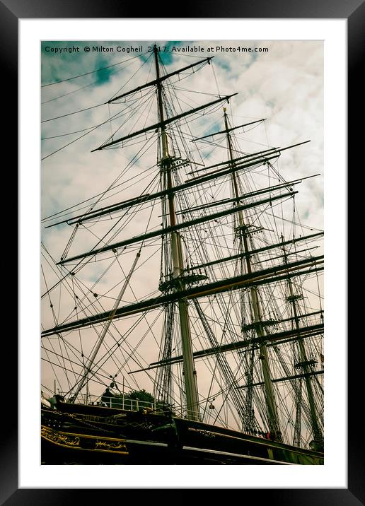 Cutty Sark Ship Framed Mounted Print by Milton Cogheil