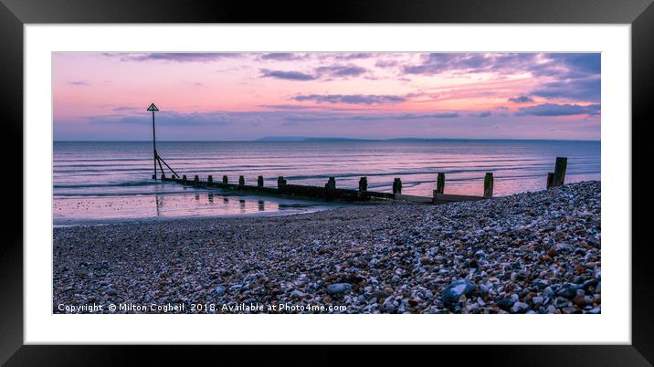 Sunset on the East Wittering Coastline Framed Mounted Print by Milton Cogheil