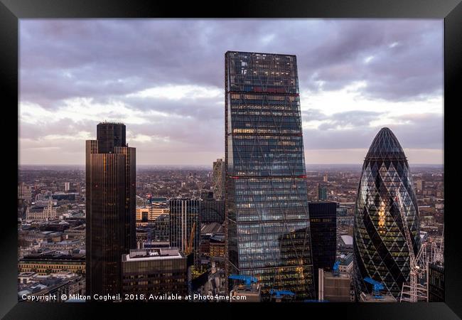 London Skyscrapers Framed Print by Milton Cogheil