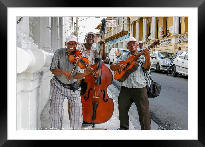 Cuban street musicians Framed Mounted Print by Milton Cogheil