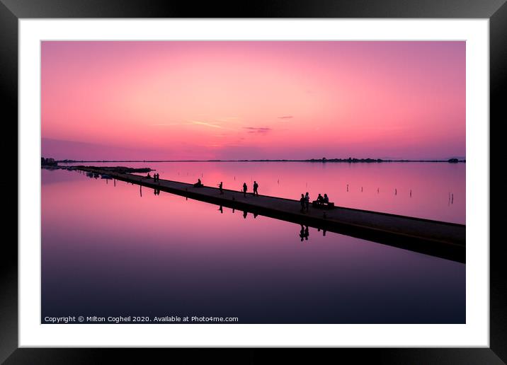 Beautiful sunset at Lefkas marina Framed Mounted Print by Milton Cogheil