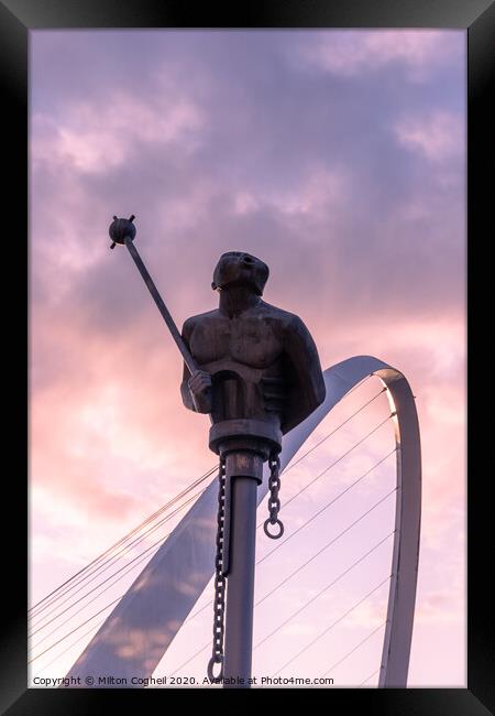 River God sculpture on the Quayside, Newcastle, UK Framed Print by Milton Cogheil
