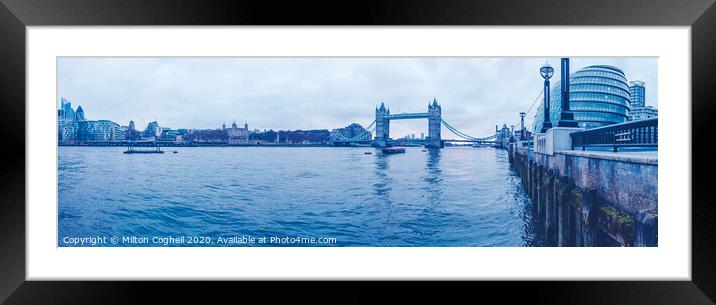 River Thames Panoramic Framed Mounted Print by Milton Cogheil